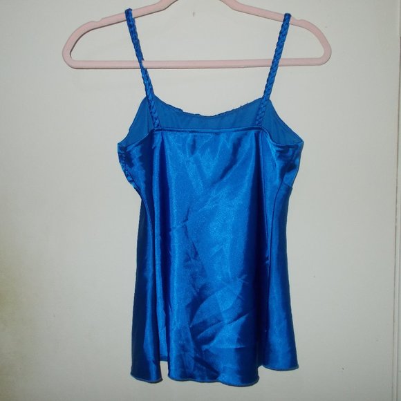 Y2K Shiny Sleeveless Top Blue Size Medium - Picture 5 of 6